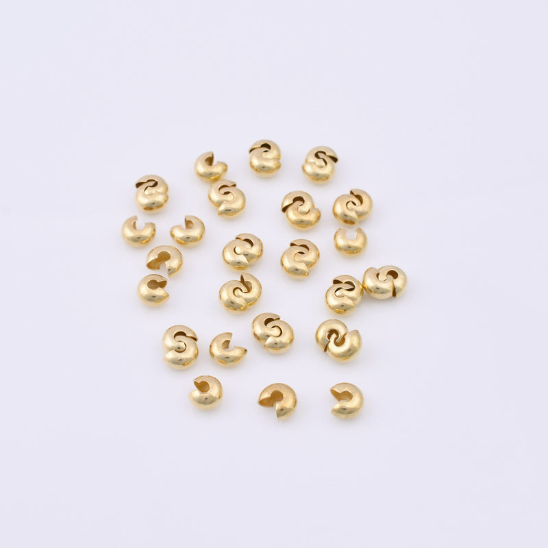 Gold Crimp Cover For Jewelry Makings 