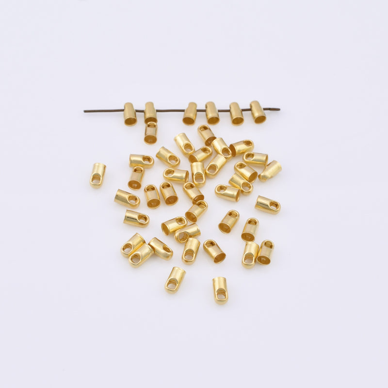 Gold Crimp Cord End Caps For Jewelry Makings