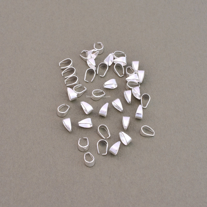 Silver Plated Open Pinch Pendant Bails
