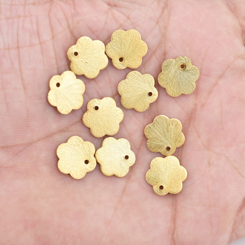 Gold Plated Flat Flower Stamping Blank Charms
