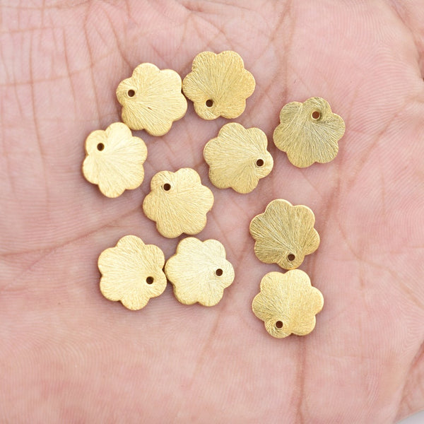 Gold Plated Flat Flower Stamping Blank Charms