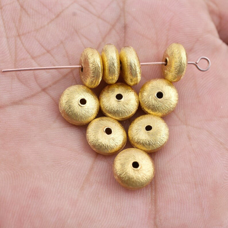 Gold Plated 10mm Saucer Spacer Beads