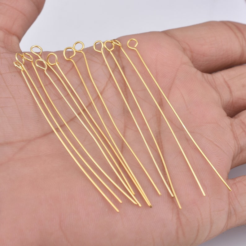 2 Inch Gold Plated 21 AWG Eye Pins