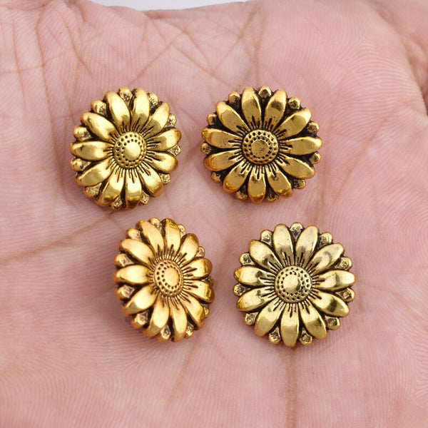 Gold Plated Flower Button Closures clasps