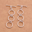 3 Rings Silver Plated Extendable Toggle T Bar Clasps