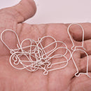 Silver Plated Kidney Ear Wires Hooks - 28mm