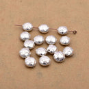 Silver Plated 8mm Hammered Saucer Spacer Beads