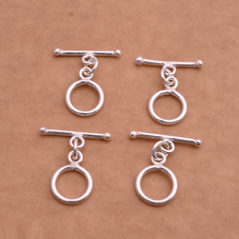 Silver Plated Round Toggle T Bar Clasps