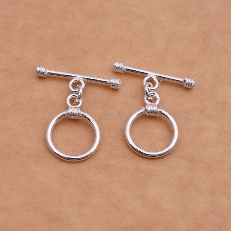 Silver Plated Toggle T Bar Rope Bali Clasps