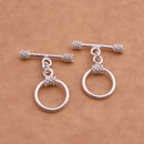 Silver Plated Bali Toggle T Bar Clasps