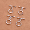 Silver Plated Toggle T Bar Rope Bali Clasps