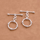 Silver Plated Rope Bali Toggle T Bar Clasps