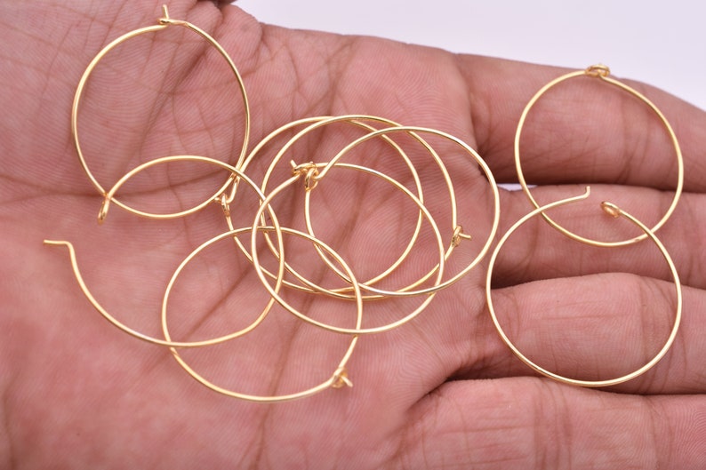 Gold Plated Earring Hoop Ear Hooks - 30mm