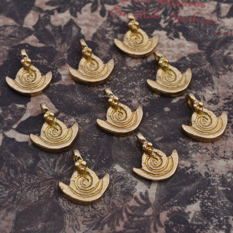 Raw Brass Tribal Ethnic Charms For Jewelry Macrame Makings