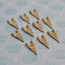 Raw brass triangular pendant ethnic charm for jewelry / macrame makings 