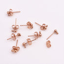 3mm  Rose Gold Plated Ball Post Earring - 40pcs