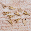 Raw Brass Tribal Boho Ethnic Triangle Charms