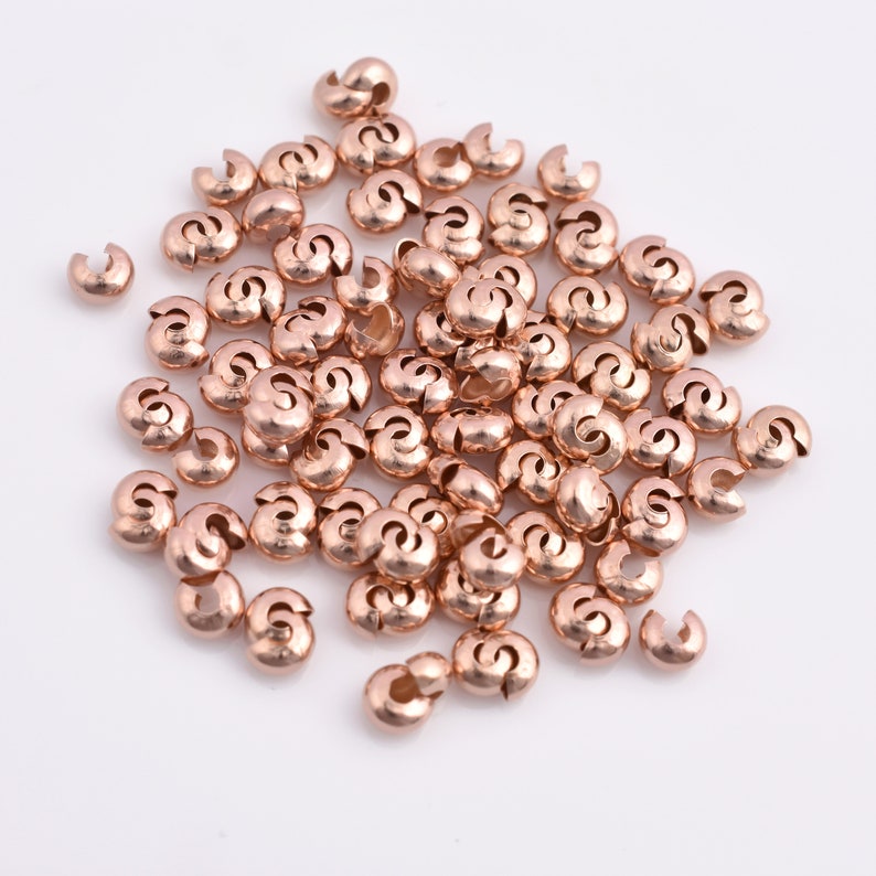 Rose Gold Plated Crimp Covers Knot Covers Component - 5mm