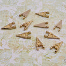 Raw Brass Tribal Boho Ethnic Triangle Charms