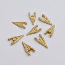 Raw Brass Tribal Boho Ethnic Triangle Charms