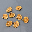 Raw Brass Geometric Pendants Charms -13mm