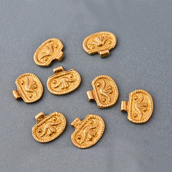 Raw Brass Geometric Pendants Charms -13mm