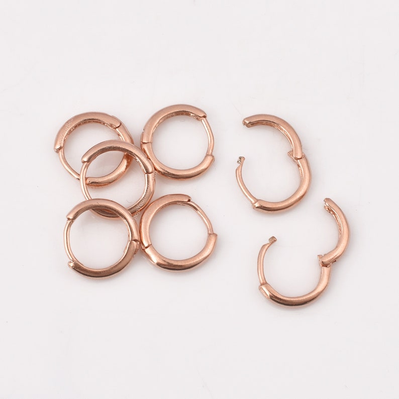 12mm Rose Gold Huggies Earrings Findings - 20pcs