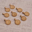 Raw Brass Tribal Flower Pendant Ethnic Charms For Jewelry Macrame Makings