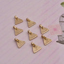 Raw Brass Triangular Pendant Charms For Jewelry Macrame Makings 