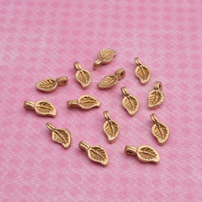 Raw Brass Leaf Nature Ethnic Charms