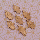 Raw Brass Hamsa Hand Tribal Boho Pendant Charms For Jewelry / Macrame Makings 