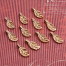 Raw Brass Leaf Pendant Charms For Jewelry / Macrame Makings 