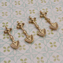 Ethnic Raw Brass Shovel Charms