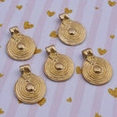 Raw Brass Tribal Boho Pendant Charms For Jewelry / Macrame Makings 