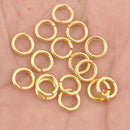 9mm Gold Plated 15 AWG Saw Cut Open Jump Rings
