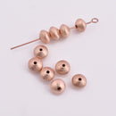 Rose Gold Plated 8mm Bi-cone Saucer Spacer Beads