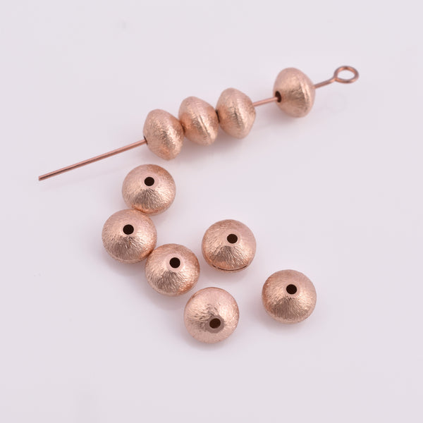 Rose Gold Plated 8mm Bi-cone Saucer Spacer Beads