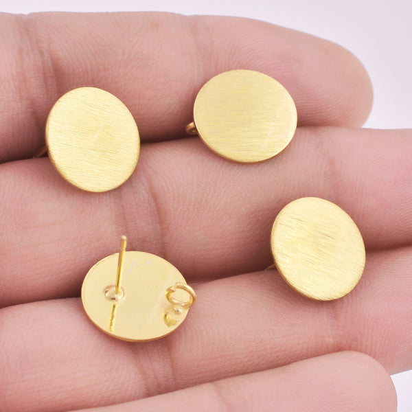 Gold Plated Round Post Earrings Studs