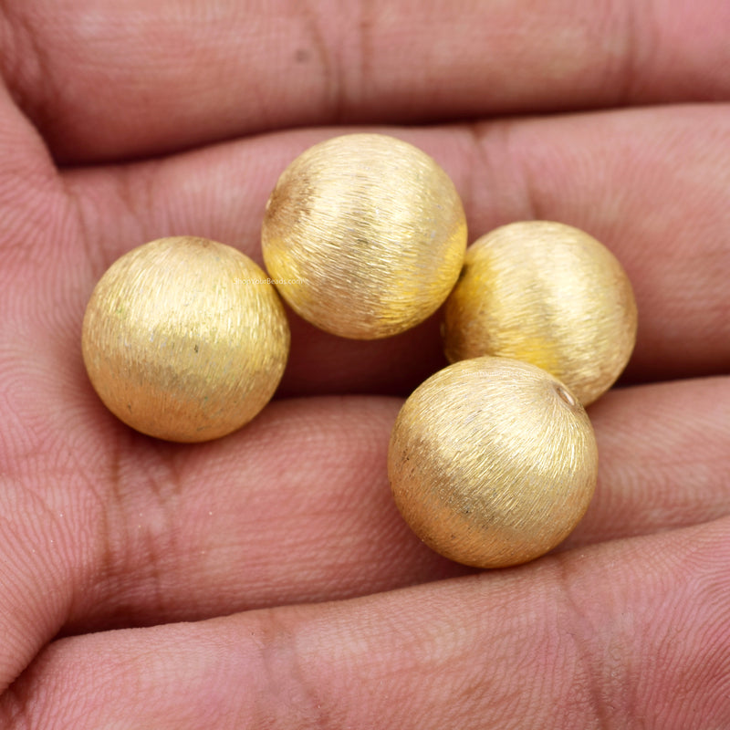 14mm Gold Plated Round Ball Spacer Beads