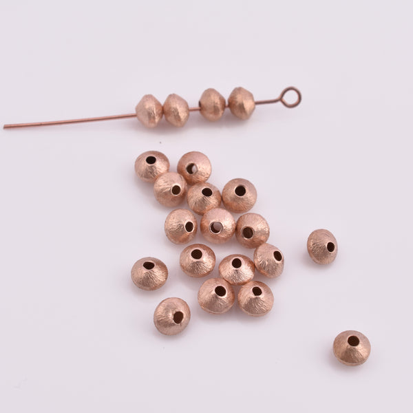 Rose Gold Plated 6mm Bi-cone Saucer Spacer Beads