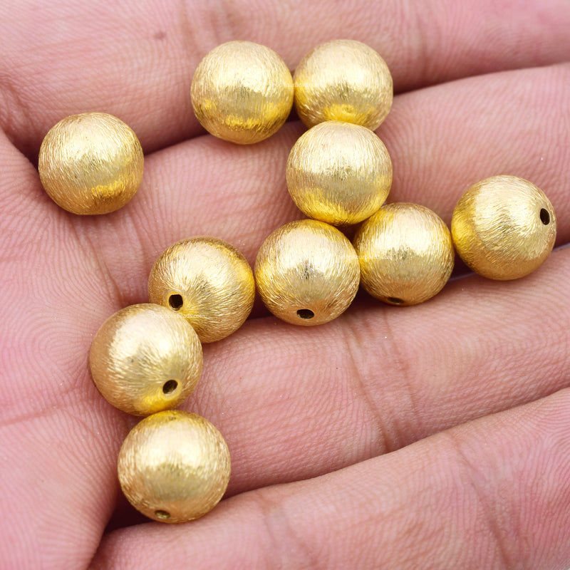 Gold Plated 10mm Round Ball Spacer Beads