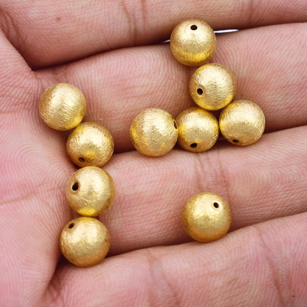 8mm Gold Plated Round Ball Spacer Beads