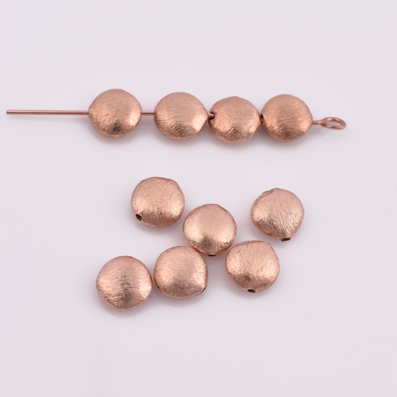 Rose Gold Plated 8mm Saucer Spacer Beads