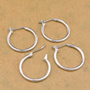 Silver Plated Earring Hoops Hooks - 20mm