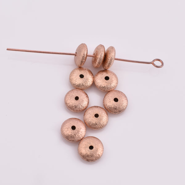 Rose Gold Plated 8mm Saucer Spacer Beads
