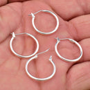 Silver Plated Earring Hoops Hooks - 20mm