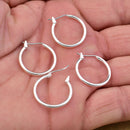 Silver Plated Earring Hoops Hooks - 20mm