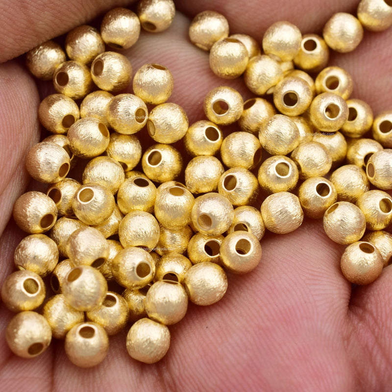 5mm Gold Plated Round Ball Spacer Beads