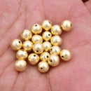 6mm Gold Plated Round Ball Spacer Beads