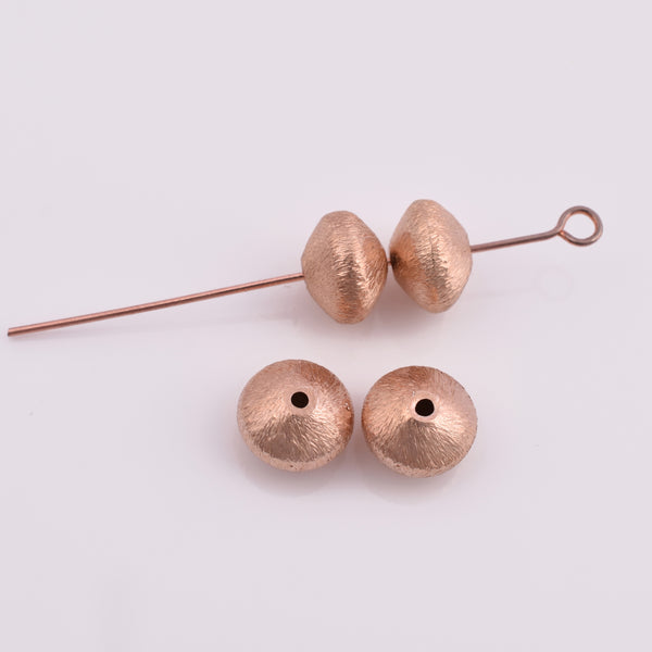 Rose Gold Plated 10mm Bi-cone Saucer Spacer Beads
